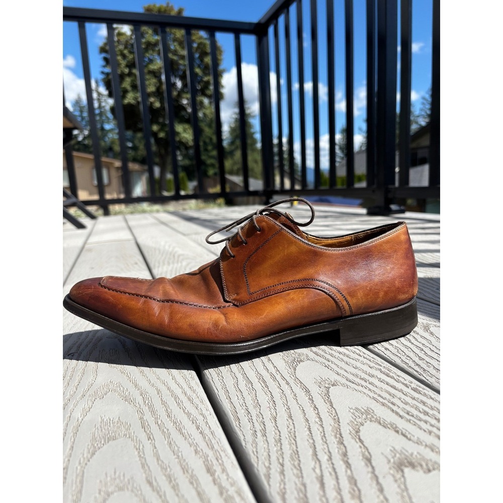 Magnanni Romelo Cognac Men's Size 11.5 M Lace Up Apron Toe Derby Shoes 13723 - Picture 3 of 10